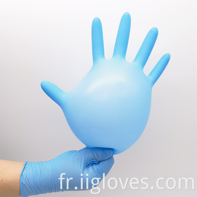 Sécurité jetable Bleu PVC Mélange nitrile Examen de travail Free Guantes Guantes Palma de Nitrilo Box Gants